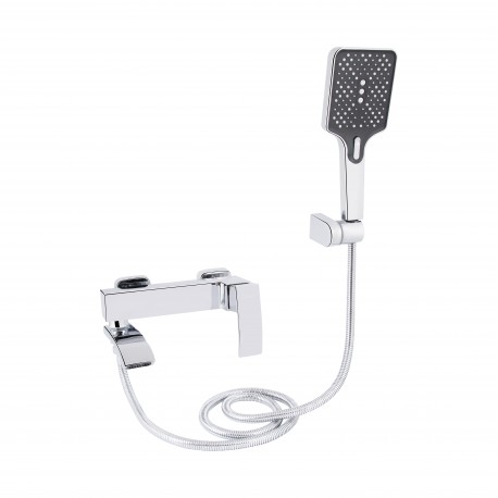 Смеситель для ванны Qtap Swan Cascada с поворотным изливом (c душевым гарнитуром) QTSWA260CRM45565 Chrome