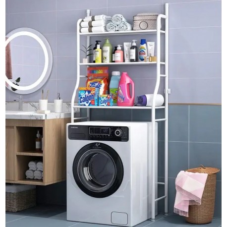 Полка над стиральной машинкой Toilet Rack LK-18 на 3 полки Белая