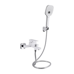 Смеситель для ванны Qtap Gemini (c душевым гарнитуром) QTGEM259CRW45683 Chrome/White