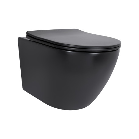 Унитаз подвесной Qtap Robin New Ultra Quiet с сиденьем с сиденьем Soft-Close MATT BLACK QT13332381АSMB