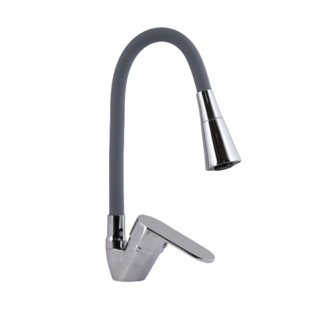 Смеситель для кухни Lidz Tani 008F3 с гибким изливом (k40) LDTAN008F3GCR39507 Chrome/Grey