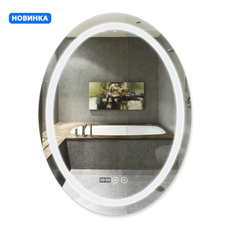 Дзеркало Qtap Mideya (DC-F801) 600х800 з LED-підсвічуванням Touch, з антизапотіванням, димером QT2078F801W