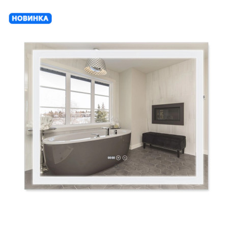 Дзеркало Qtap Mideya (DC-F614) 1000х800 з LED-підсвічуванням Touch, з антизапотіванням, димером QT2078F614W