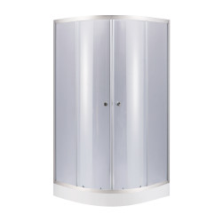 Набор Lidz душевая кабина Latwa SC90x90.SAT.LOW.GR, стекло тонированное 4 мм + поддон Kupala