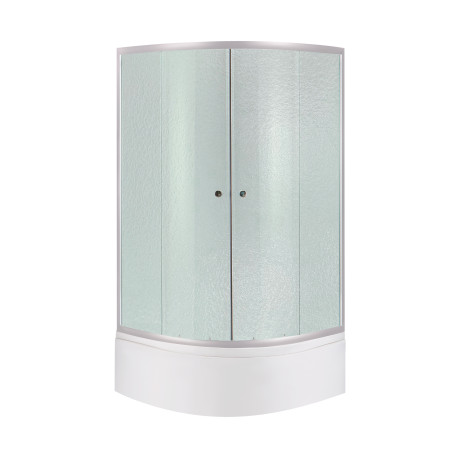 Lidz Latwa SC80x80.SAT.HIGH.FR Душевая кабина полукруглая, стекло Frost 4 мм + Lidz Душевой поддон KAPIELKA ST80x80x41, с панель