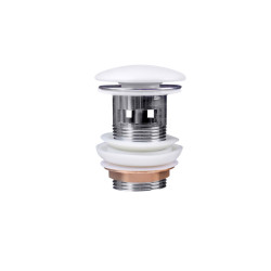 Донний клапан Pop-up для біде з переливом 70х70х110 mm White Qtap