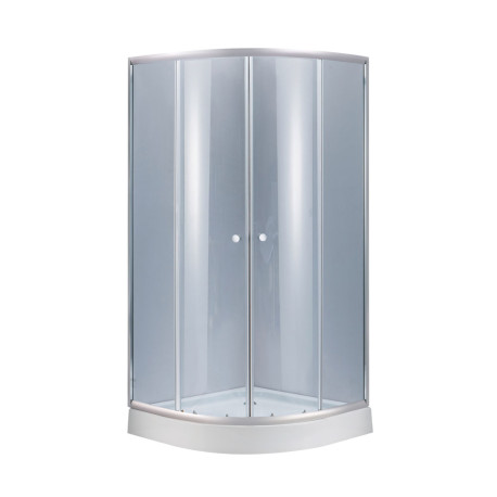 Душова кабіна Lidz Latwa SC90x90.SAT.LOW.GR, скло тон. 4 мм + Lidz Душовий піддон KAPIELKA ST90x90x14