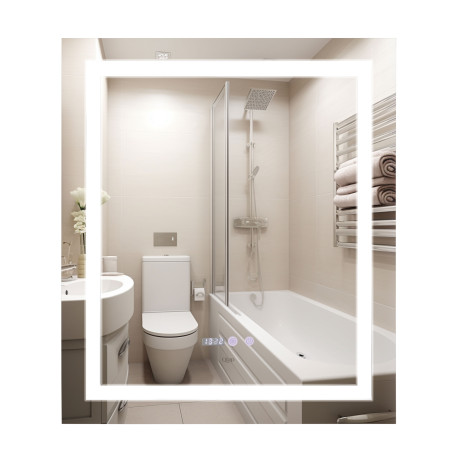 Дзеркало Qtap Mideya (MI1) 700х800 з LED-підсвічуванням Touch, з антизапотіванням, димером QT2078DCF7080W