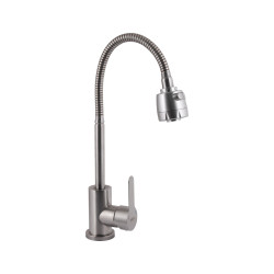 Змішувач для кухні Brinex Pure 015F41 з гнучким виливом&nbsp; &nbsp;Nickel BRIPUR015F41NKL