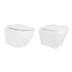 Акційний набір: Унітаз підвісний Jay Ultra Quiet QT07335177W 485х360х320 + Tern Ultra Quiet QT17332303ASW 490x365x325