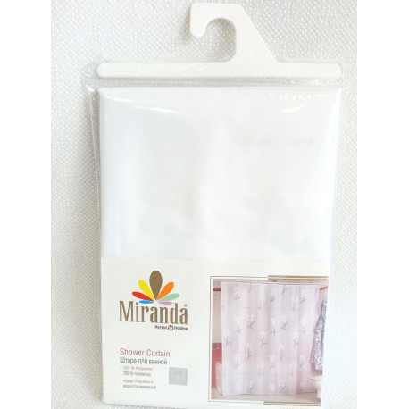 Штора для ванной Miranda Country Flower Белая 180*200 см