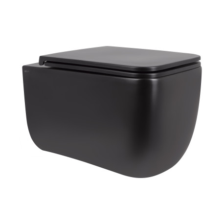 Унитаз подвесной Qtap Gemini безободковый с сиденьем Soft-close QT2533076EUQMB