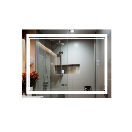 Зеркало Qtap Cardinal (CA1) 1000х800 с LED-подсветкой Touch, с антизапотеванием, с диммером, рег. темп. цвета (3000-6500K) QT047