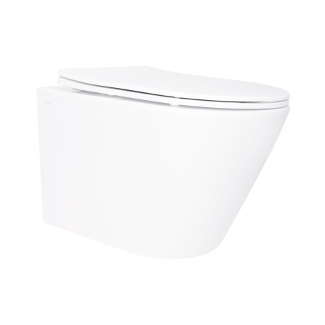 Унітаз підвісний Qtap Swan безобідковий з сідінням Soft-close QT16335180W