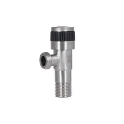 Кран угловой Thermo Alliance Standart 1/2"НН нерж., с керам. буксой TAS345W1515SS