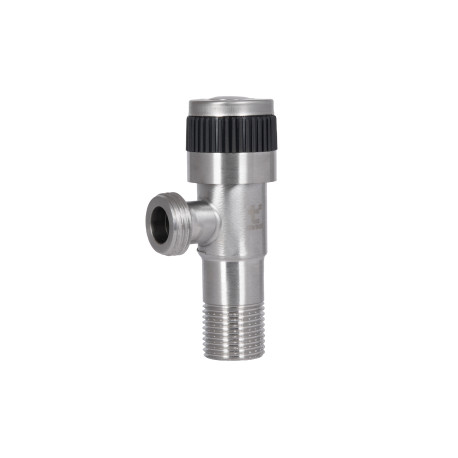 Кран угловой Thermo Alliance Standart 1/2"НН нерж., с керам. буксой TAS345W1515SS