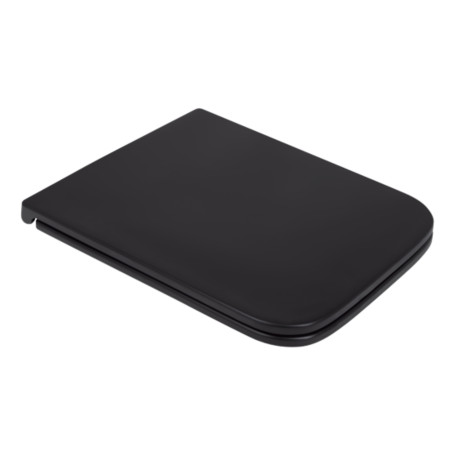Сидіння для унітаза (Gemini) 435x357x37&nbsp;мм, Matt Black, з мікроліфтом, Slim Duroplast, Quick Release QT99HY2312MB Qtap