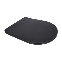 Сидіння для унітаза (Robin 660, Scorpio 520,660) 460x362x50 мм, Matt Black, з мікроліфтом, Slim Duroplast, Quick Release QTSC179