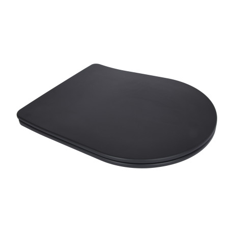 Qtap Сиденье для унитаза (Robin 660, Scorpio 520,660) 460x362x50 мм, Matt Black, с микролифтом, Slim Duroplast, Quick Release QT