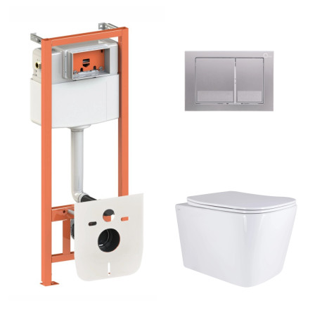 Готовое решение Qtap для ванной комнаты: подвесной унитаз Tern Ultra Quiet 525x345x360 + комплект инсталляции Nest 4 в 1 (квадра