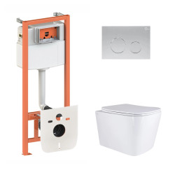Готовое решение Qtap для ванной комнаты: подвесной унитаз Tern Ultra Quiet 525x345x360 + комплект инсталляции Nest 4 в 1 (кругла