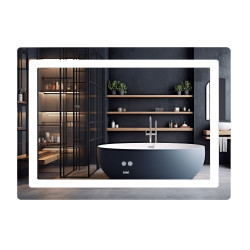 Дзеркало Lidz Kubis (KU2) 1000х800 з LED-підсвічуванням Touch, з антизапотіванням, з димером, рег. яскравості LD78LF614100804845