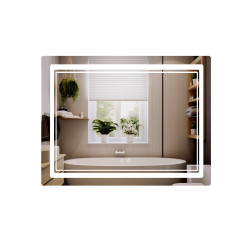 Зеркало Qtap Cardinal (CA2) 1000х800 с LED-подсветкой Touch, с антизапотеванием, с диммером, рег. темп. цвета (3000-6500K) QT047