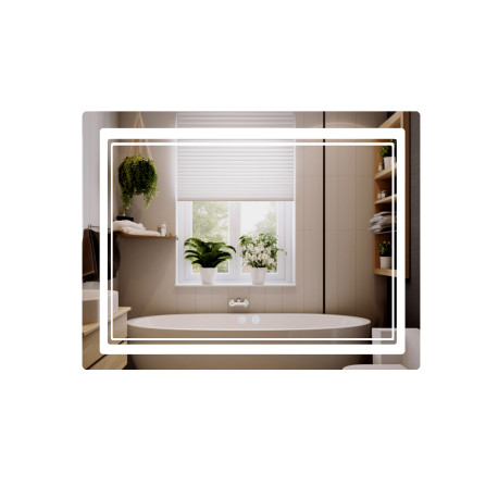 Зеркало Qtap Cardinal (CA2) 1000х800 с LED-подсветкой Touch, с антизапотеванием, с диммером, рег. темп. цвета (3000-6500K) QT047