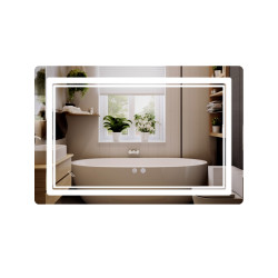 Зеркало Qtap Cardinal (CA2) 800х600 с LED-подсветкой Touch, с антизапотеванием, с диммером, рег. темп. цвета (3000-6500K) QT0478