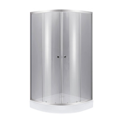 Lidz Набор: Душевая кабина Latwa SC90x90.SAT.LOW.DGR, полукруглая, стекло тонированное 4&nbsp;мм + Душевой поддон Kapielka ST90x90x14