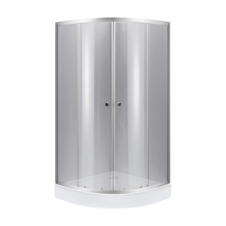 Lidz Набор: Душевая кабина Latwa SC90x90.SAT.LOW.DGR, полукруглая, стекло тонированное 4&nbsp;мм + Душевой поддон Kapielka ST90x90x14