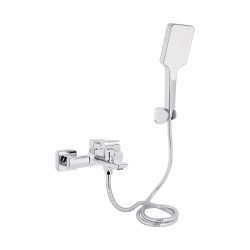 Змішувач для ванни Qtap Crow з душовим гарнітуром QTCRO259CRM48646 Chrome