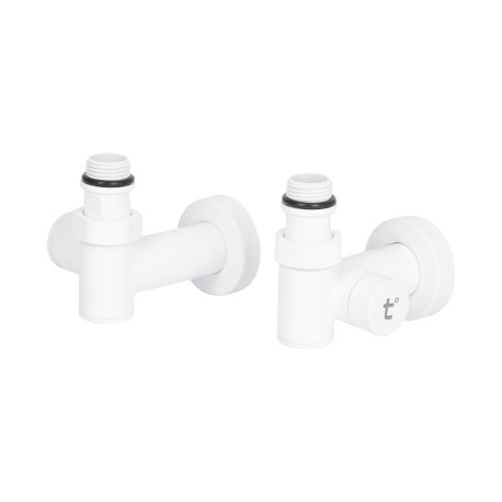 Комплект кранов Thermo Alliance Standart 1/2" белый, для полотенцесушителя угловой SF395W15HEW